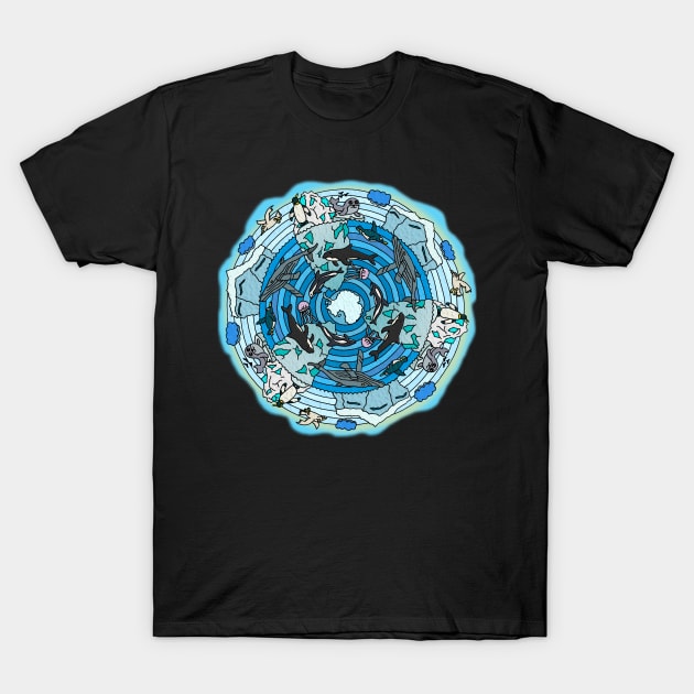 Antarctica Themed Mandala T-Shirt by gorff